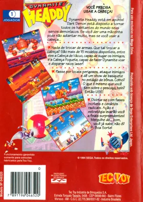 Dynamite Headdy (Japan) (Beta) box cover back